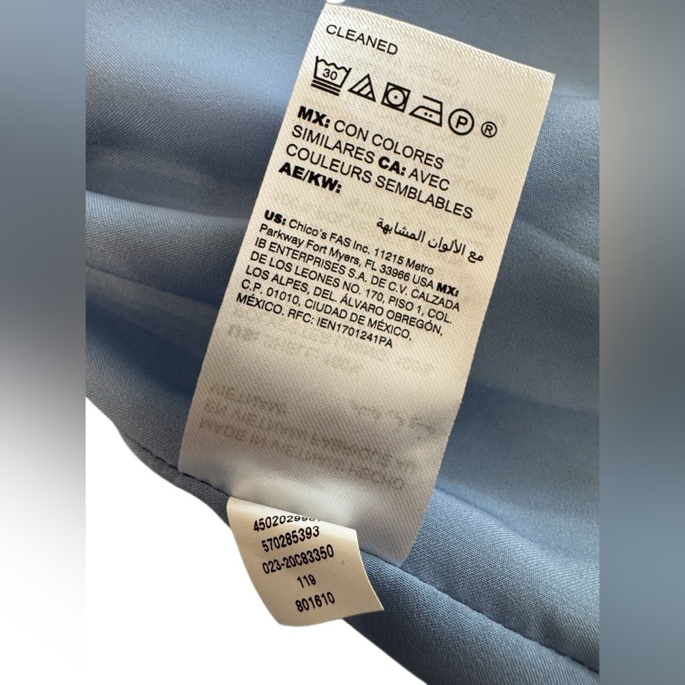 Chico's Shantung Topper Jacket Blue Multi Size 1 Medium NWT - Picture 13 of 14